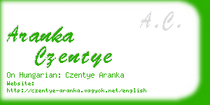 aranka czentye business card